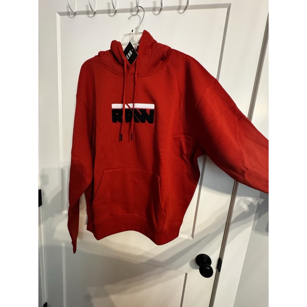 Rawgear Hoodie Men's Sz L Red Oversized Logo Heavyweight NWT Workout - Picture 8 of 14